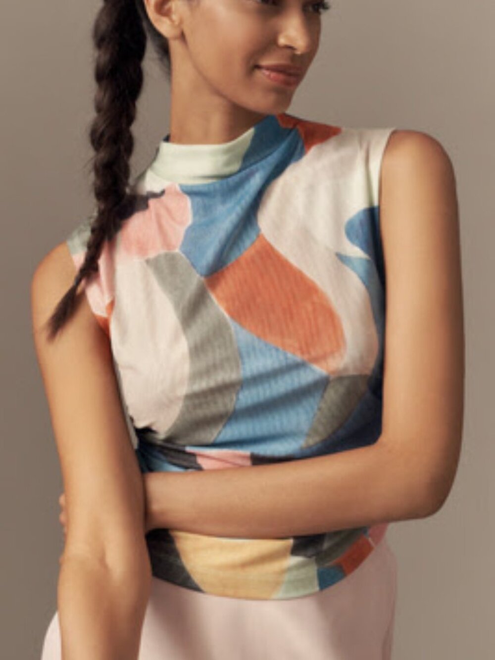 Anthropologie Maeve Mock Neck Muscle Top (Size S)